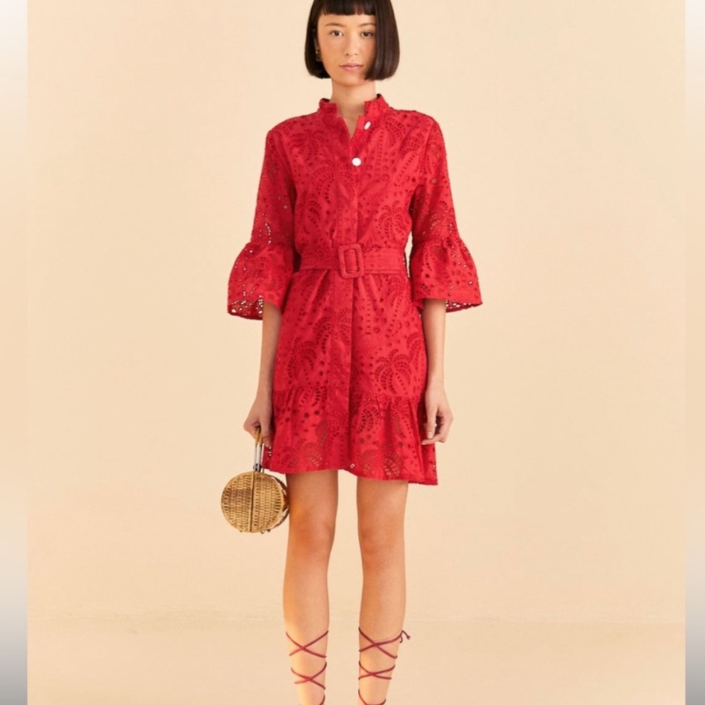 Farm Rio red palm mini dress